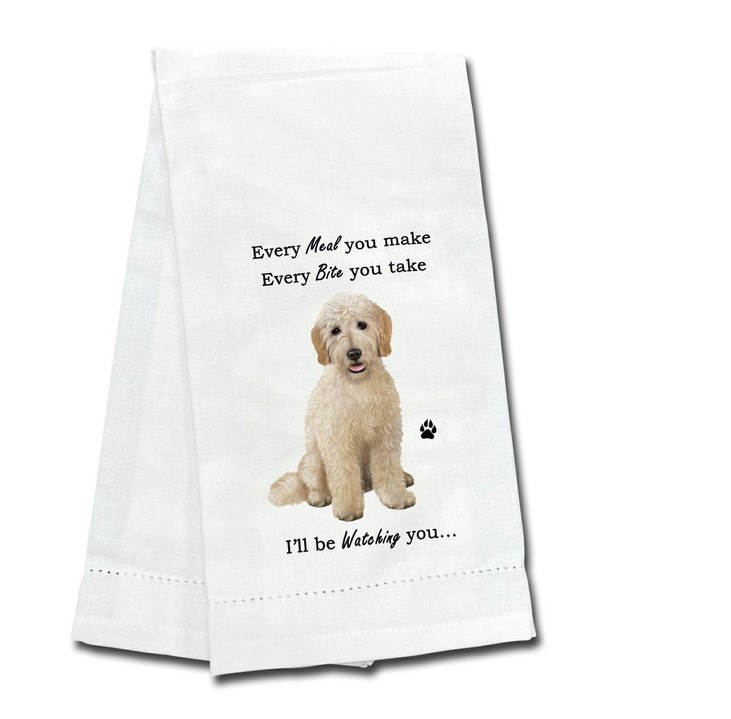 Raining Cats and Dogs | Goldendoodle Kitchen Towel, I'll Be Watching You