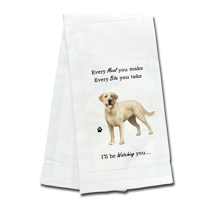 Raining Cats and Dogs | Labrador Retriever Yellow, Kitchen Towel, I'll Be Watching You
