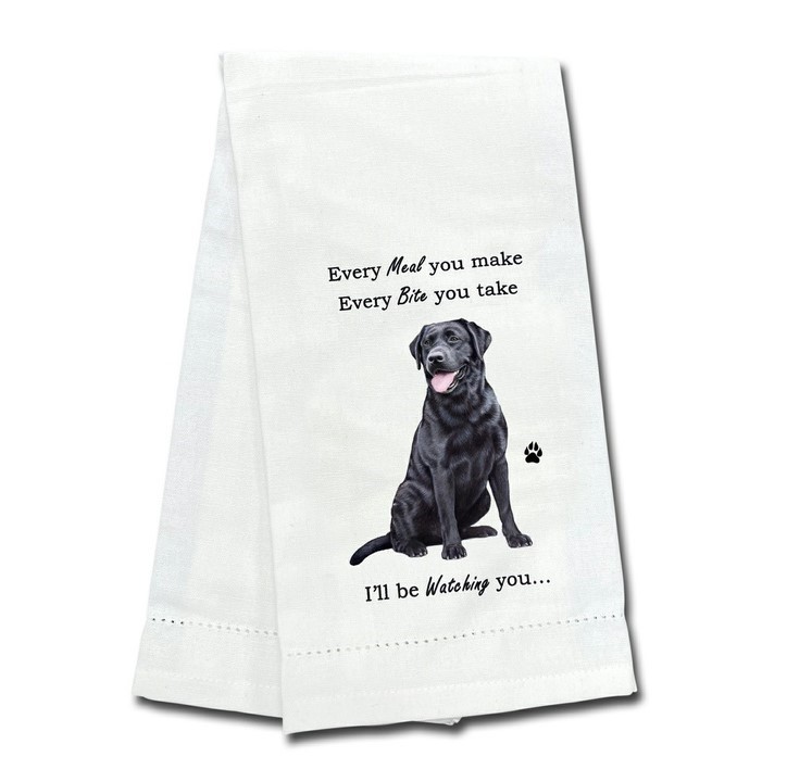 Raining Cats and Dogs | Labrador Retriever Black Kitchen Towel, I'll Be Watching You
