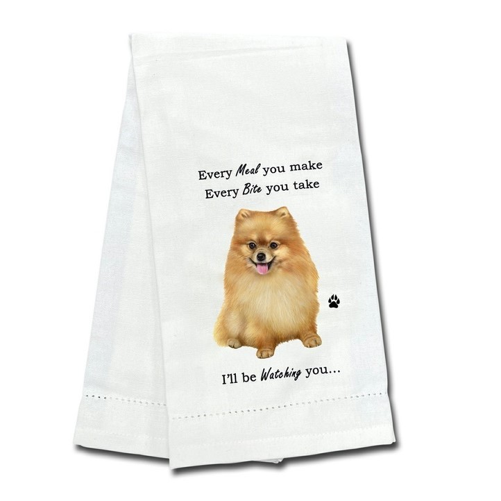Raining Cats and Dogs | Pomeranian Kitchen Towel, I'll Be Watching You