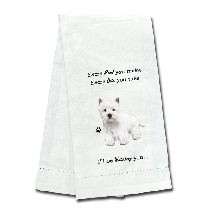 Raining Cats and Dogs | West Highland Terrier Kitchen Towel, I'll Be Watching You