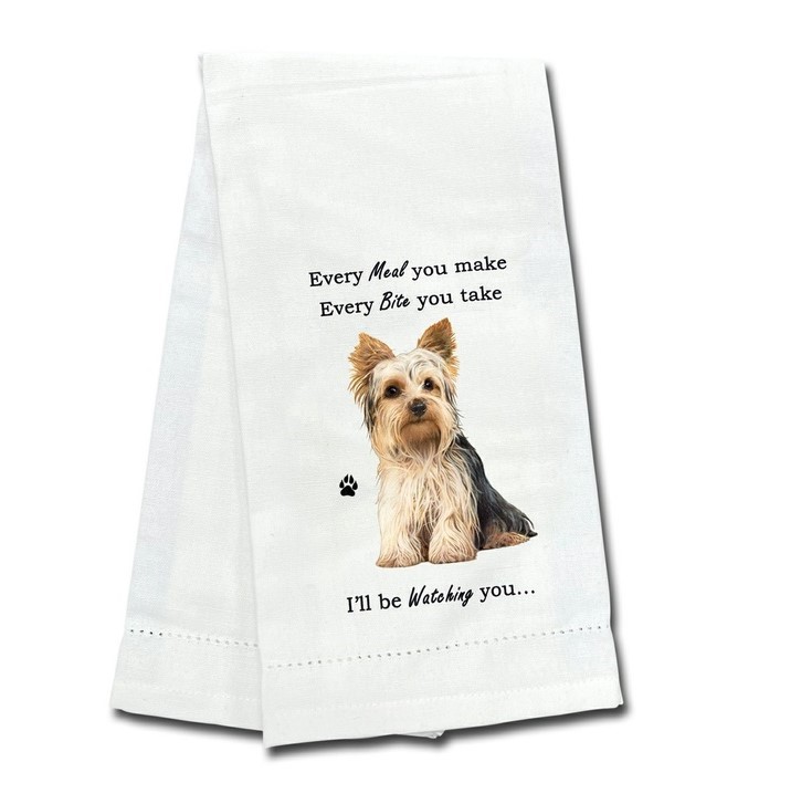 Raining Cats and Dogs | Yorkshire Terrier Kitchen Towel, I'll Be Watching You