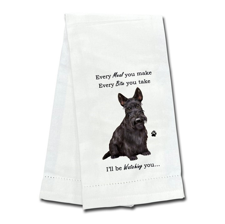 Raining Cats and Dogs |Scottish Terrier Kitchen Towel, I'll Be Watching You
