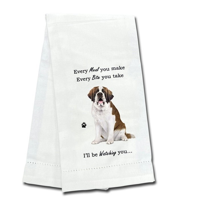 Raining Cats and Dogs |Saint Bernard  Kitchen Towel, I'll Be Watching You