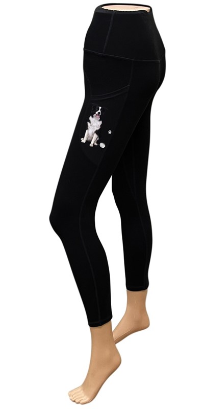 Raining Cats and Dogs |Border Collie Yoga Leggings for Pet Lovers