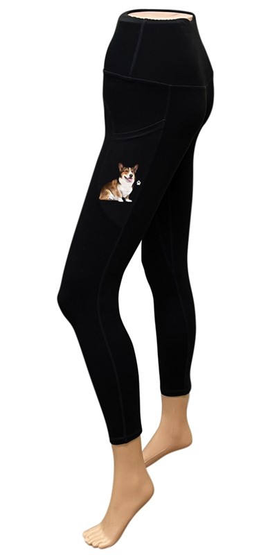Raining Cats and Dogs |Welsh Corgi Yoga Leggings for Pet Lovers