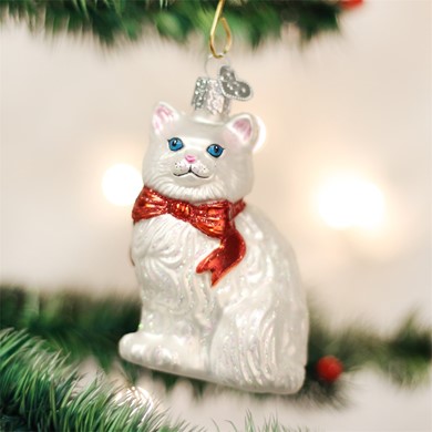 Raining Cats and Dogs | Princess White Cat Old World Christmas Ornament