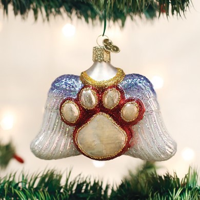 Raining Cats and Dogs | Beloved Pet Angel Wings Old World Christmas Ornament