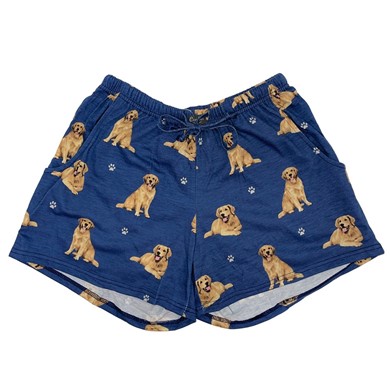 Raining Cats and Dogs | Golden Retriever Women's Lounge Shorts