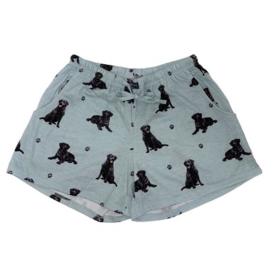 Raining Cats and Dogs | Black Labrador Women's Lounge Shorts