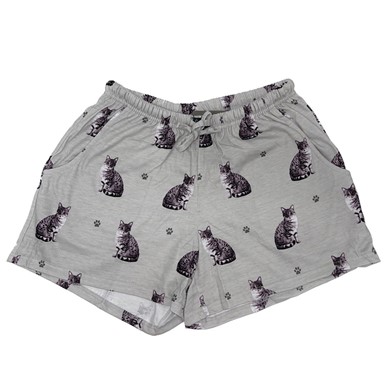 Raining Cats and Dogs | Silver Tabby Cat Women's Lounge Shorts