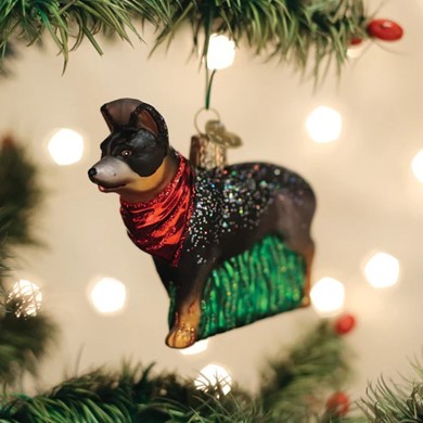 Raining Cats and Dogs | Australian Shepherd Old World Christmas Dog Ornament