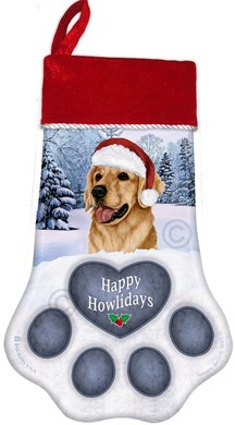 Raining Cats and Dogs |Golden Retriever Christmas Stocking