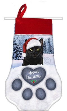 Raining Cats and Dogs |Black Cat Christmas Stocking