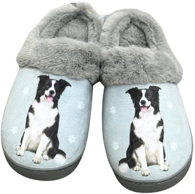 Raining Cats and Dogs | Border Collie Snuggs Hard Sole Slippers