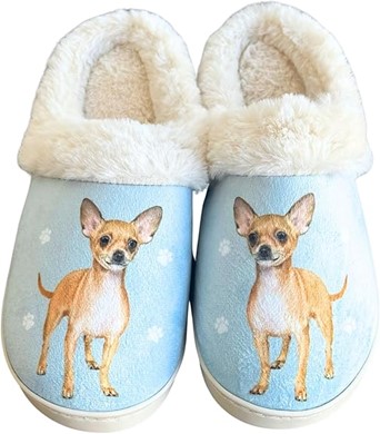 Raining Cats and Dogs | Chihuahua Fawn Snuggs Hard Sole Slippers