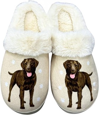 Raining Cats and Dogs | Labrador Retriever Chocolate Snuggs Hard Sole Slippers