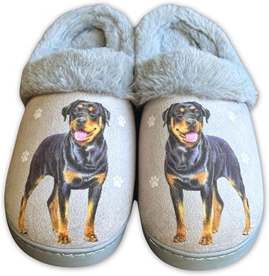 Raining Cats and Dogs |Rottweiler Snuggs Hard Sole Slippers