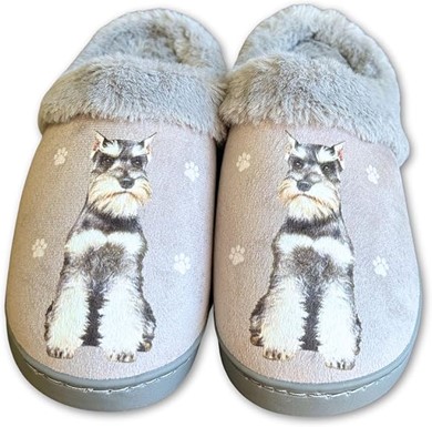 Raining Cats and Dogs | Schnauzer Snuggs Hard Sole Slippers