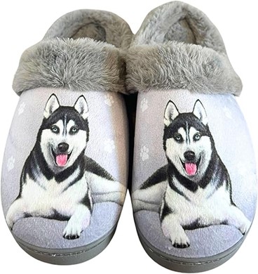 Raining Cats and Dogs | Siberian Husky Snuggs Hard Sole Slippers