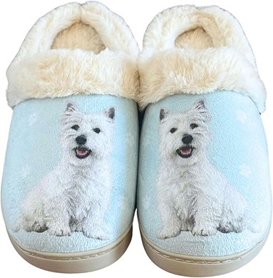 Raining Cats and Dogs |West Highland Terrier Snuggs Hard Sole Slippers