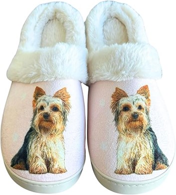 Raining Cats and Dogs | Yorkshire Terrier Snuggs Hard Sole Slippers