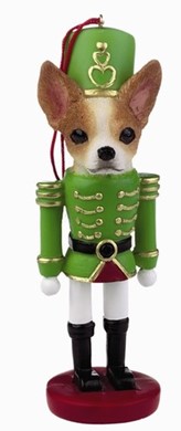 Chihuahua Tan and White Nutcracker Christmas Ornament