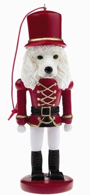 Poodle White Nutcracker Dog Christmas Ornament