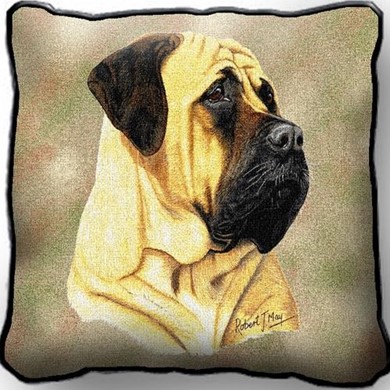 Bullmastiff Tapestry Pillow Cover, Made in the USA