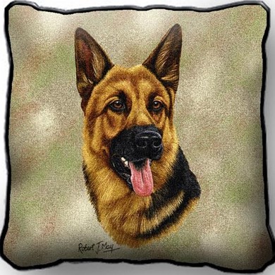 German Shepherd II Tapestry Pillow Cover, Made in the USA