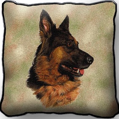 German Shepherd Tapestry Pillow Cover, Made in the USA