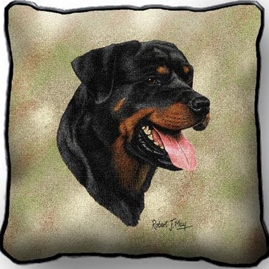 Rottweiler Tapestry Pillow, Made in the USA