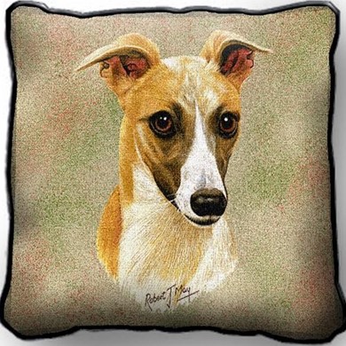 Whippet Tapestry Pillow, Made in the USA