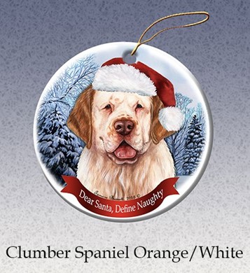 Clumber Spaniel Dear Santa Dog Christmas Ornament