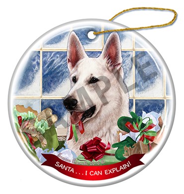 German Shepherd Santa I Can Explain Christmas Ornament - click for breed colors
