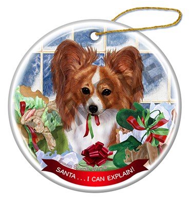 Papillion I Can Explain Dog Christmas Ornament - click for more breed colors