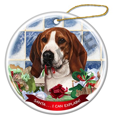 Treeing Walker Coonhound Santa I Can Explain Dog Christmas Ornament