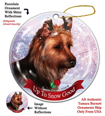 Australian Terrier Up to Snow Good Christmas Ornament