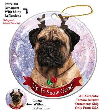 Bullmastiff Up To Snow Good Christmas Ornament