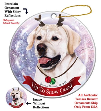 English Labrador Up to Snow Good Christmas Ornament- click for more breed colors