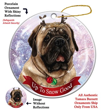 Mastiff Up To Snow Good Christmas Ornament