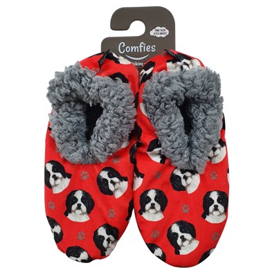 Shih Tzu Black & White Comfies Slippers