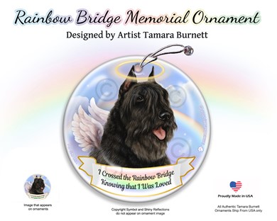 Bouvier Rainbow Bridge Memorial Ornament - click for more breed colors