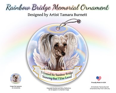 Chinese Crested Rainbow Bridge Memorial Ornament-click for more breed options