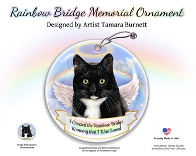 Black and White Cat Memorial Ornament