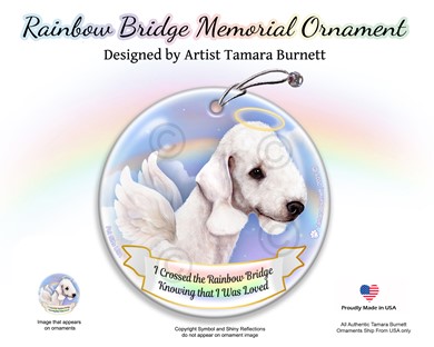 Bedlington Terrier Rainbow Bridge Memorial Ornament