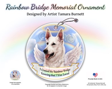 White German Shepherd Memorial Ornament