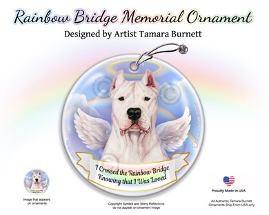 Dogo Argentino Cropped Rainbow Bridge Memorial Ornament