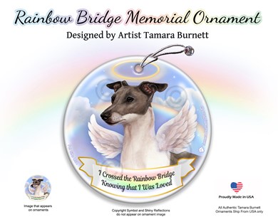 Italian Greyhound Rainbow Bridge Memorial Ornament - click for more breed colors