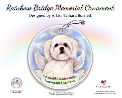 Maltipoo Rainbow Bridge Memorial Ornament